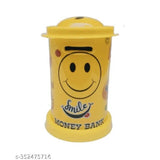 Assorted metal Smiley Bank toy for children aged 1+, teaches savings & financial literacy
