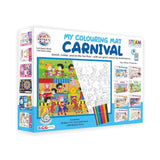 Assorted carnival printed coloring mat on canvas, fostering creativity and improving hand-eye coordination for kids aged 3+ years