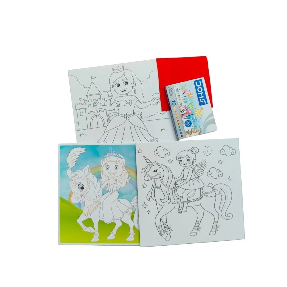 Assorted colored cardboard princess drawing board - ideal for educational activities, 3+ years