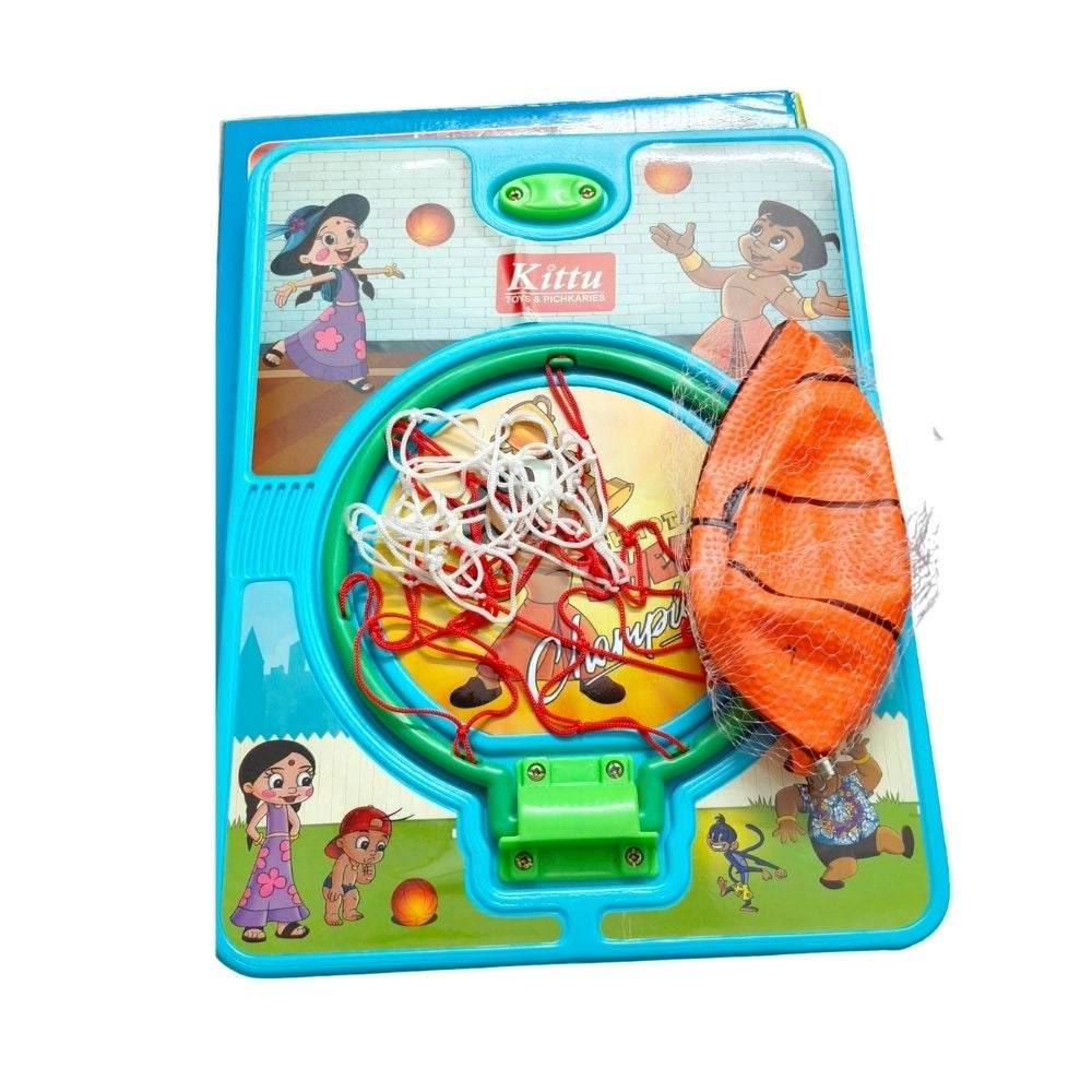 Assorted color, plastic basketball set for kids aged 3+ with hanging board & inflatable ball, safe indoor play