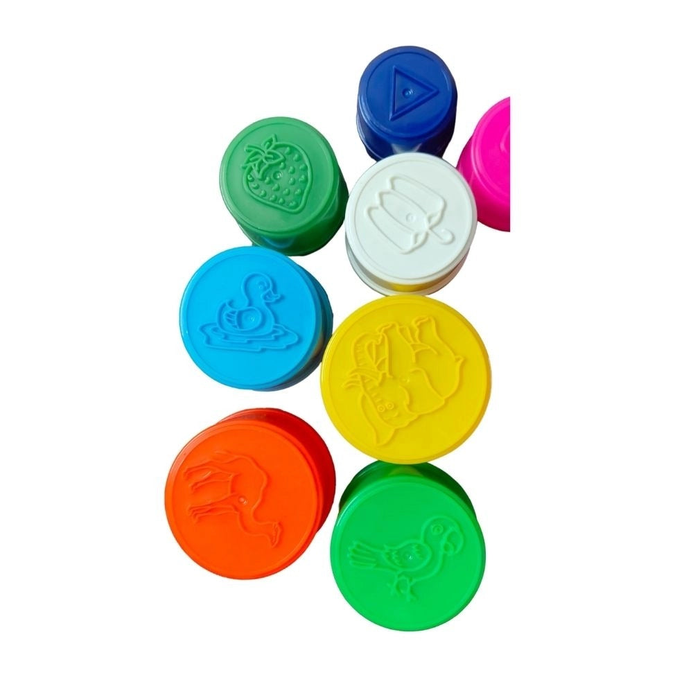 Assorted clay cup stamp set for creative play (3+ years), stackable and versatile toys