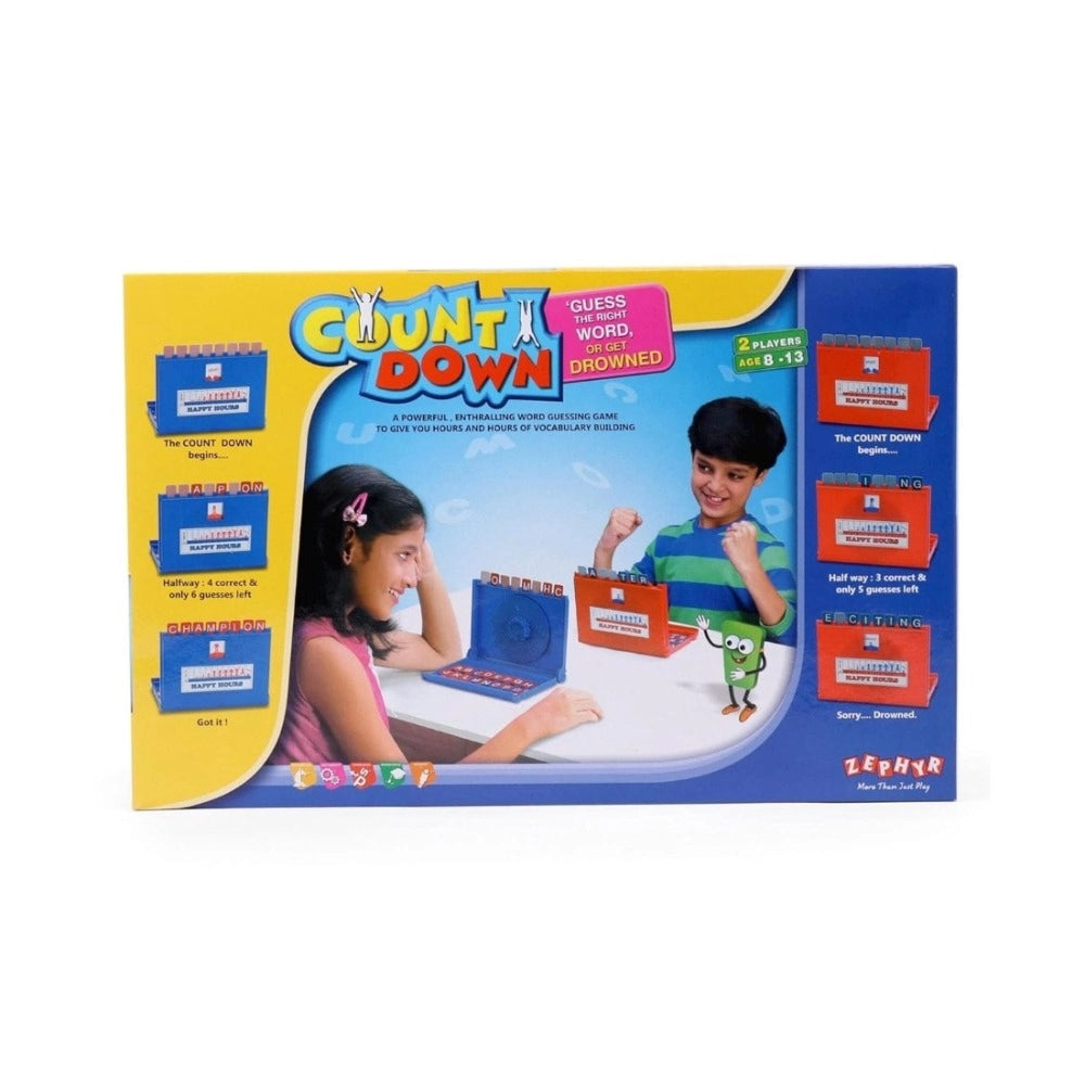 Assorted plastic countdown game for kids 5+. Enhances vocabulary, guessing skills, and mental agility