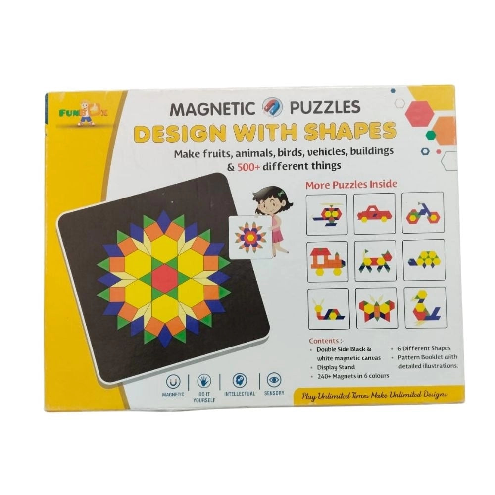 Assorted cardboard magnetic puzzle for educational play, suitable for 3+ years