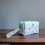 Assorted mermaid-themed canvas pouch for cosmetics & stationery, perfect for 5+ years travel or storage