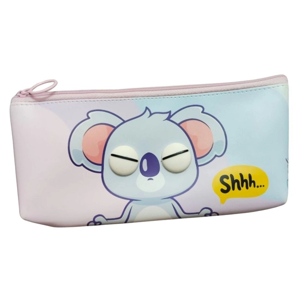 Cartoon printed mouse pouch, set of 2, canvas material, stationery item