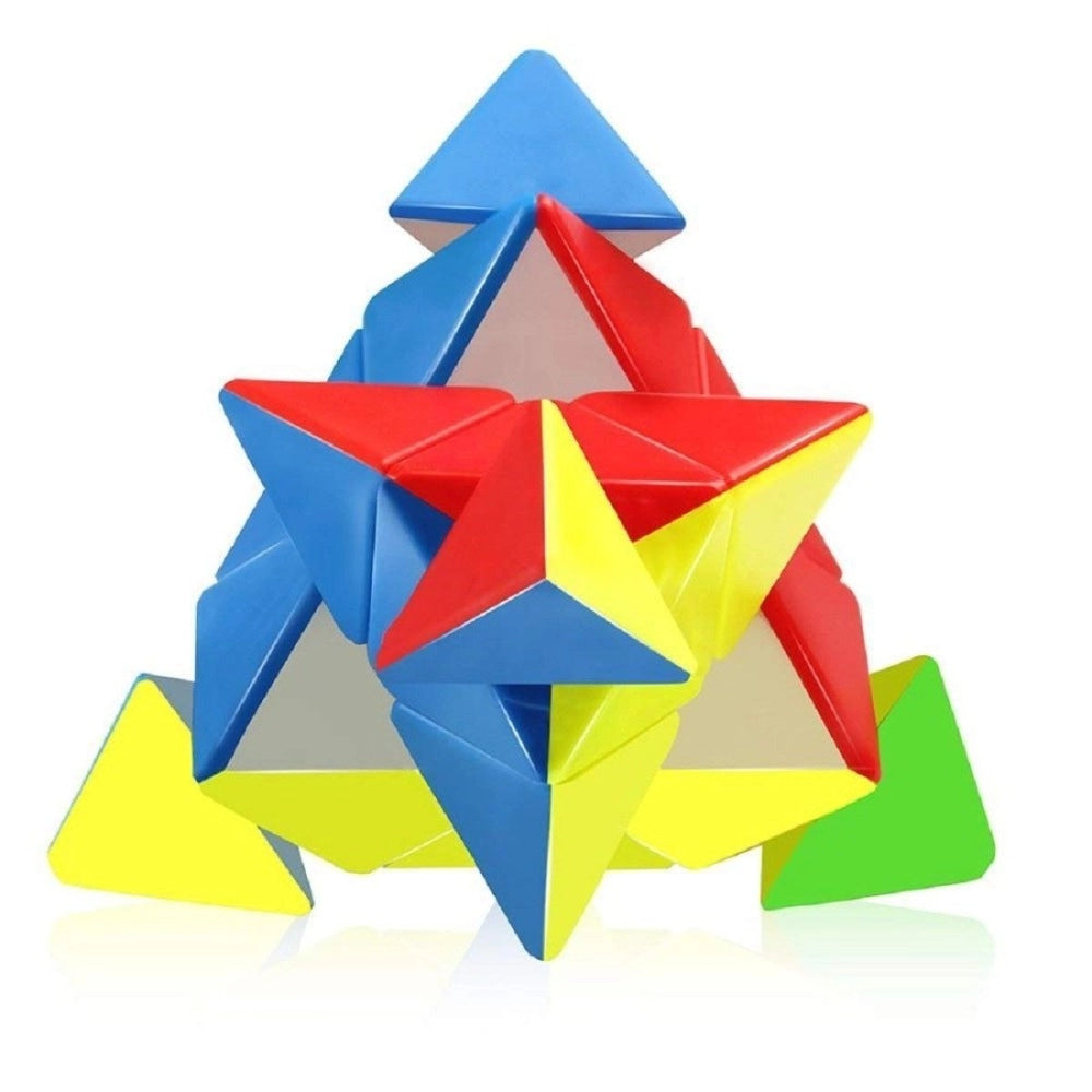Assorted plastic 3x3 speed triangle pyraminx puzzle cube for creative play, enhancing memory and problem-solving skills