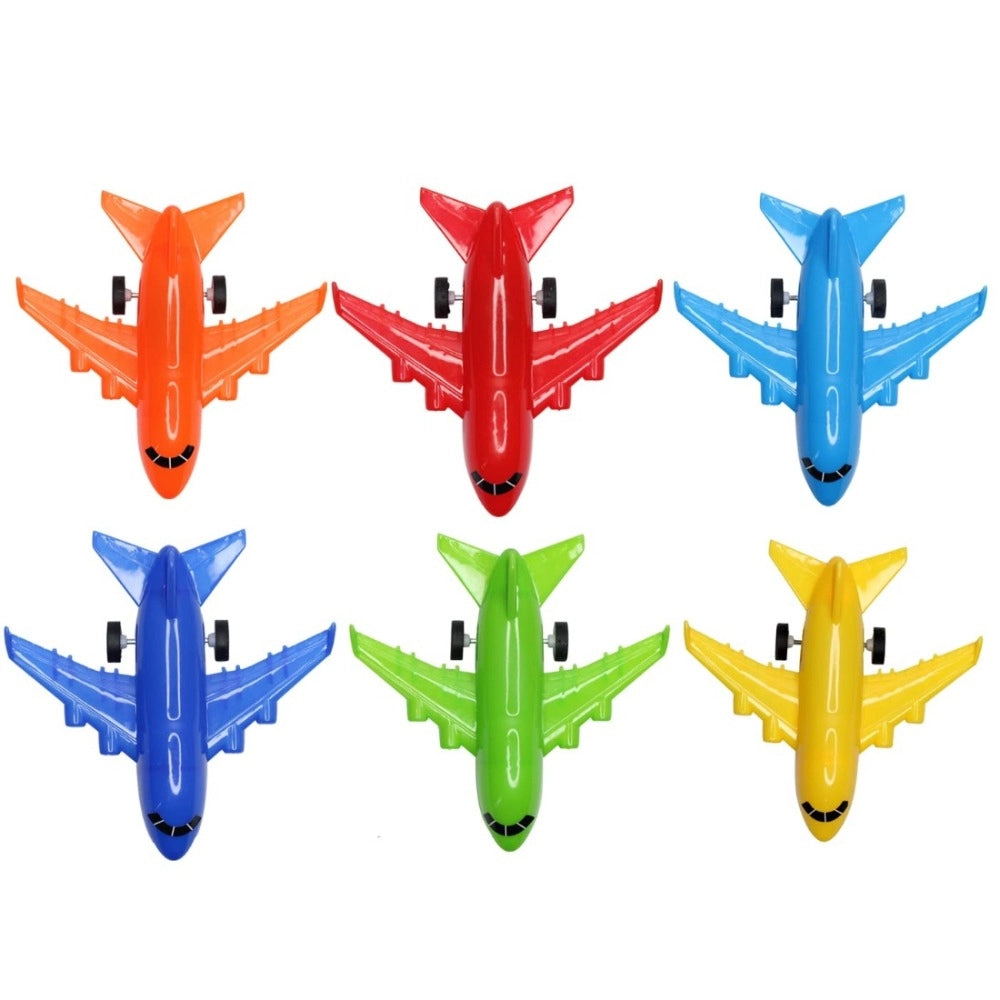Assorted color plastic airplane toy for kids aged 3+, ideal for imaginative playtime