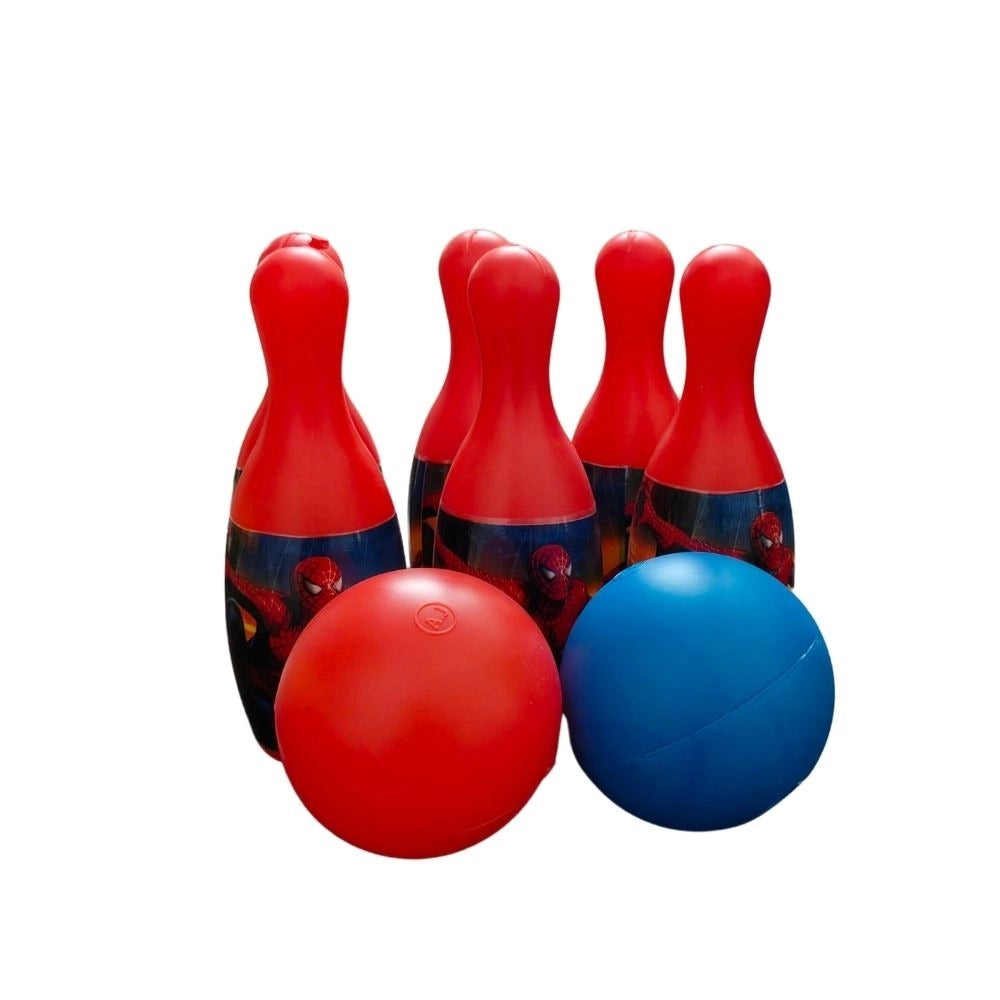 Spider-Man theme bowling set (plastic), 1+ year olds development toy with 2 balls, enhances spatial skills & coordination