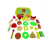 Assorted plastic pizza set for kids age 3+, promoting creativity and fine motor skills development