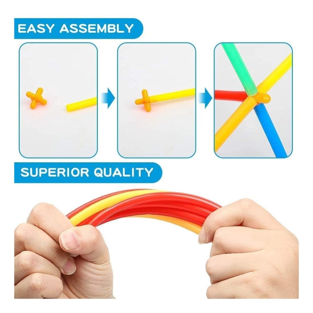 Assorted plastic pipe block set for toddlers, promoting engineering, construction, and learning skills