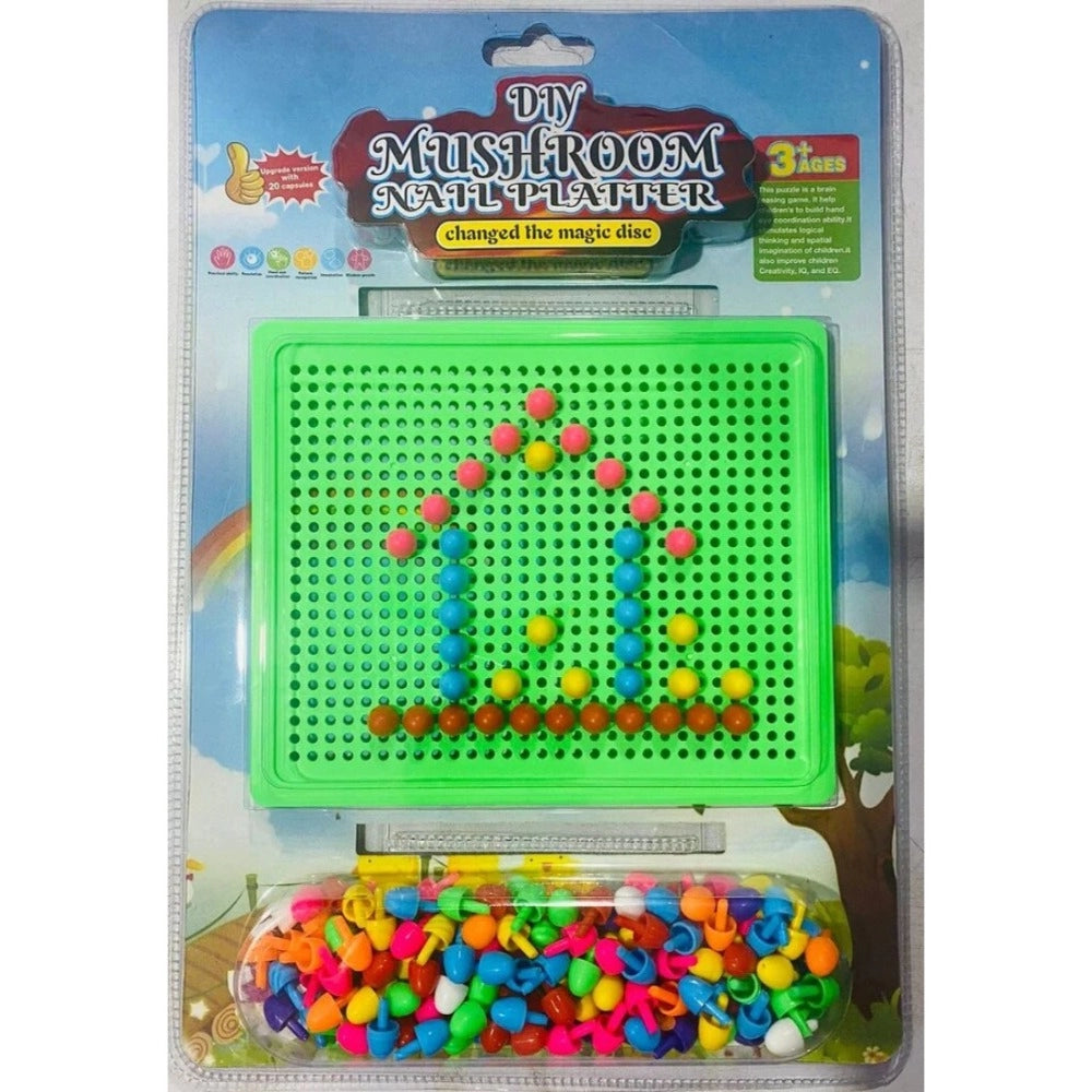 Assorted plastic DIY Mushroom Platter for 3+ years, safe toy to foster creativity & develop fine motor skills