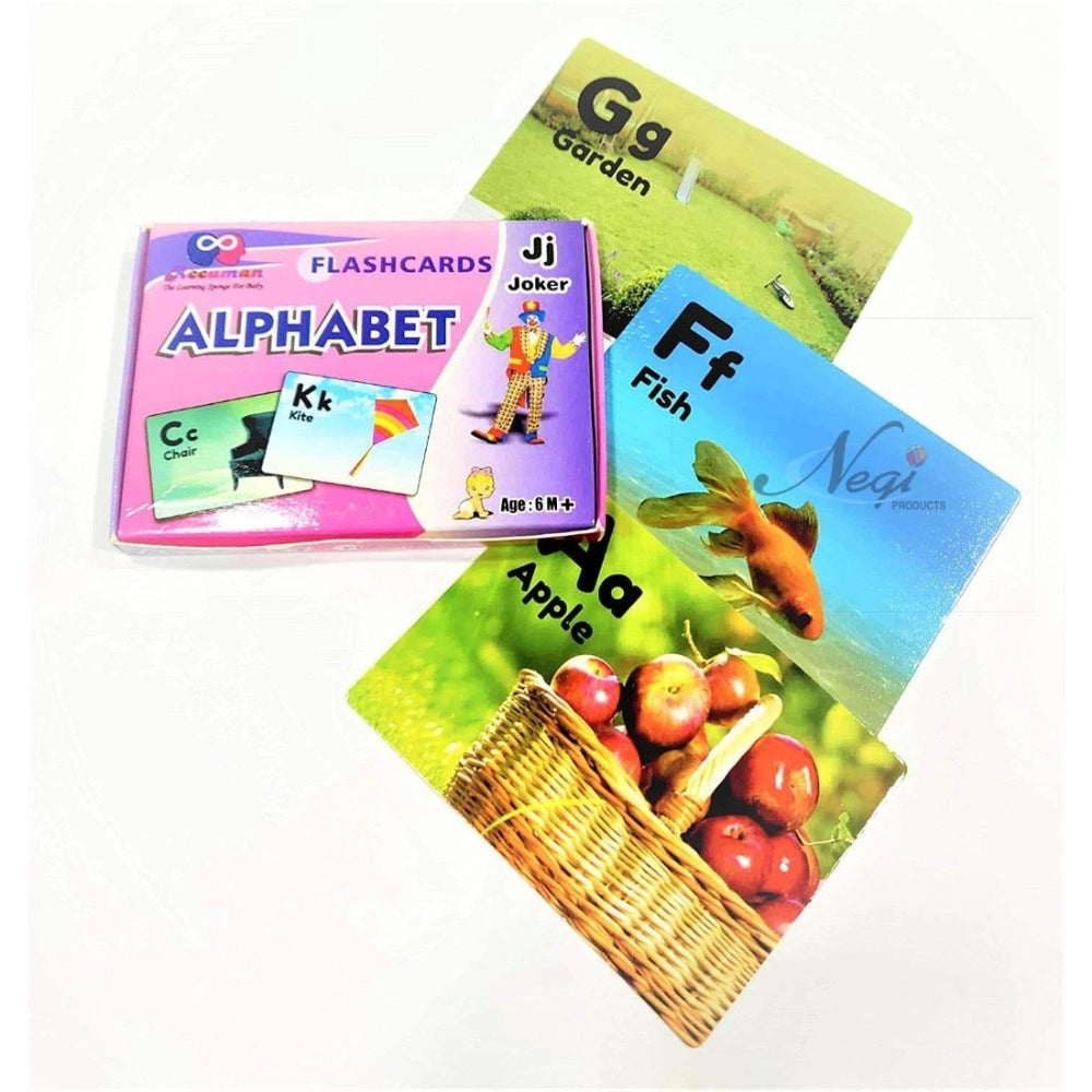 Assorted plastic flash card-alphabets for educational play, ideal for children aged 6+ months