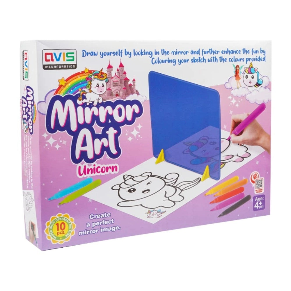 Assorted cardboard Mirror Art toy for 3+ years, fosters drawing skills and creativity