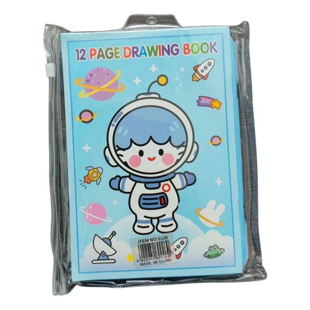 Assorted plastic space travel theme pencil box set for kids aged 3+, comprehensive stationery kit