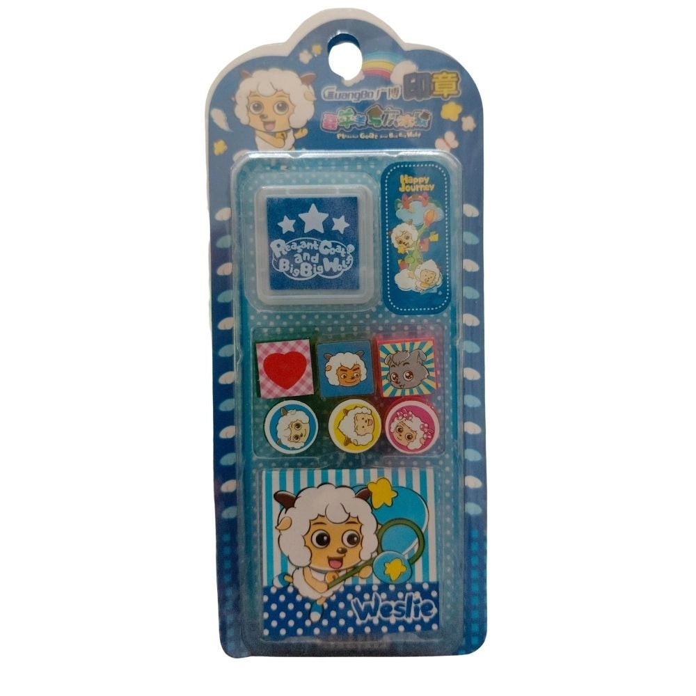 Cartoon stamps pack of two, plastic, stationery, suitable for ages 3 and up