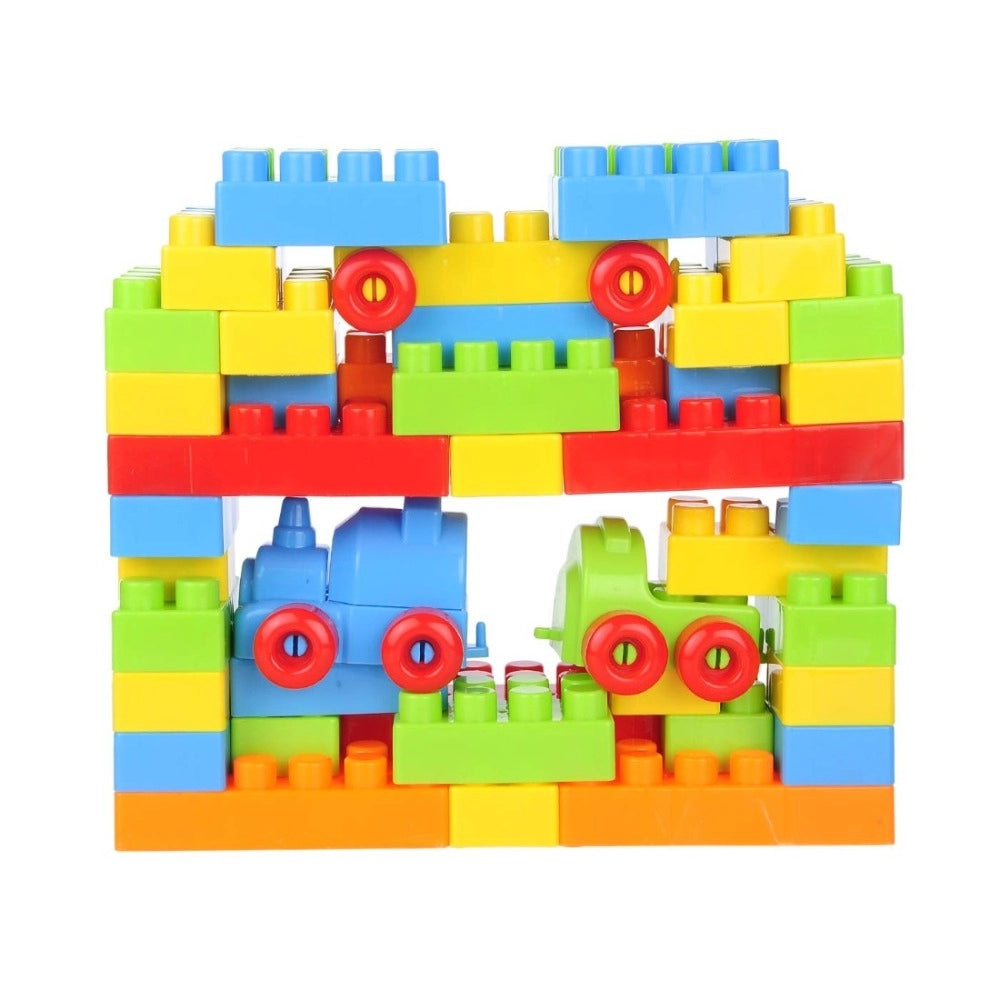 53 Pcs Building Blocks Set - Colorful Plastic Blocks with Train
