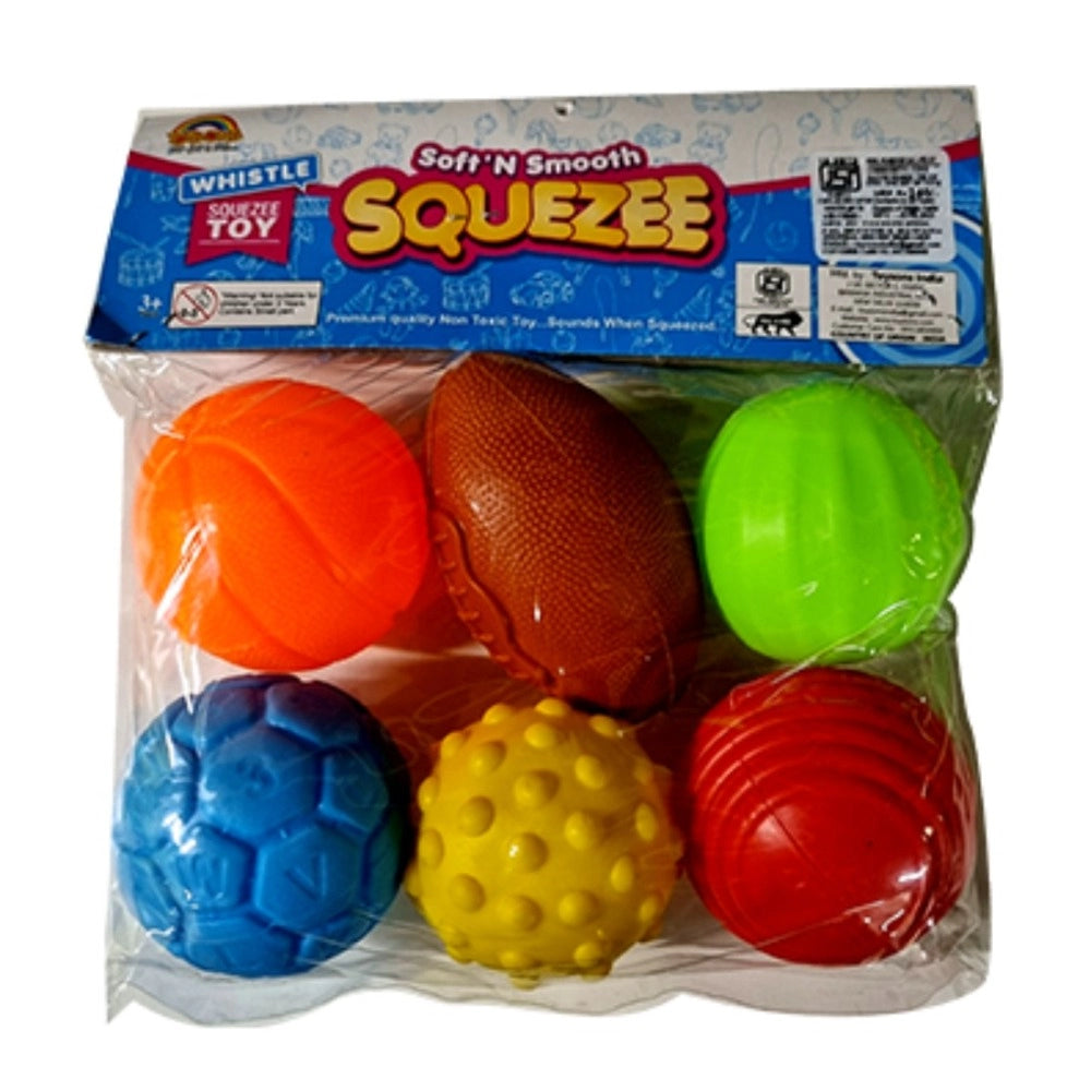 Assorted plastic squeeze balls for 3+ year-olds, offering tactile play and sensory exploration