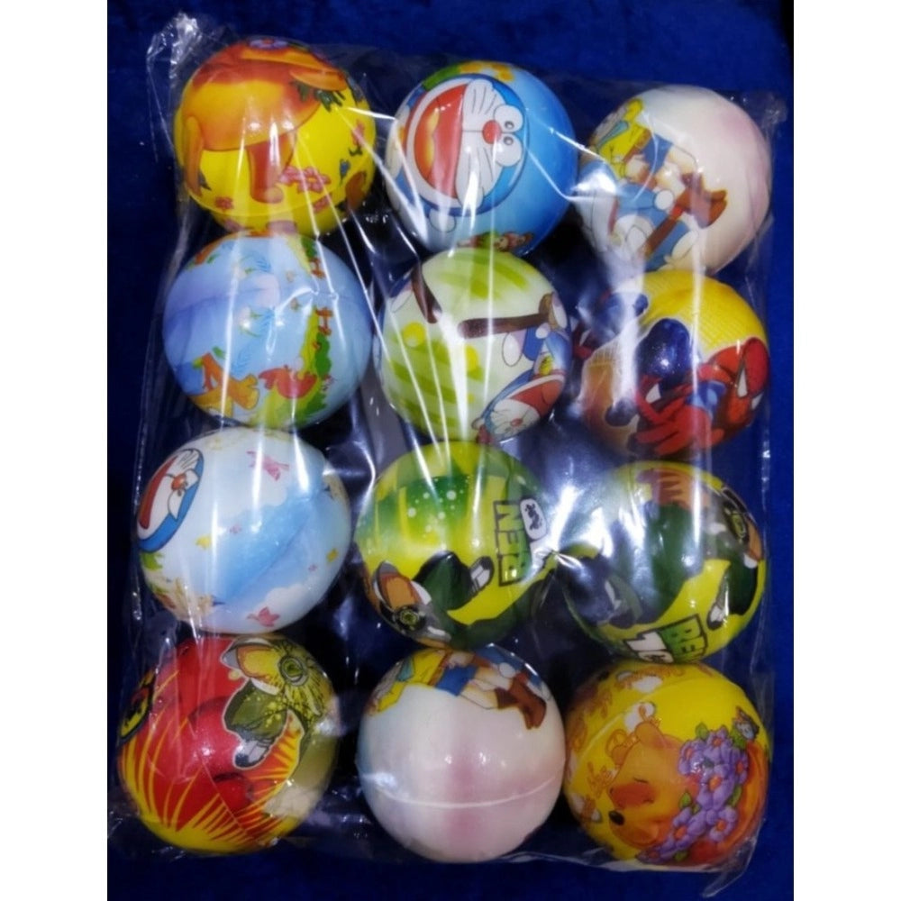 Assorted multicolor rubber squeeze balls for kids (3+ years), perfect for hand exercises, stress relief, and fun playtime