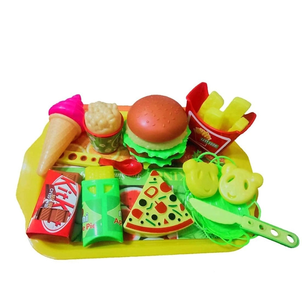 Assorted plastic pizza set for kids, encourages creativity and fine motor skills development at age 3+