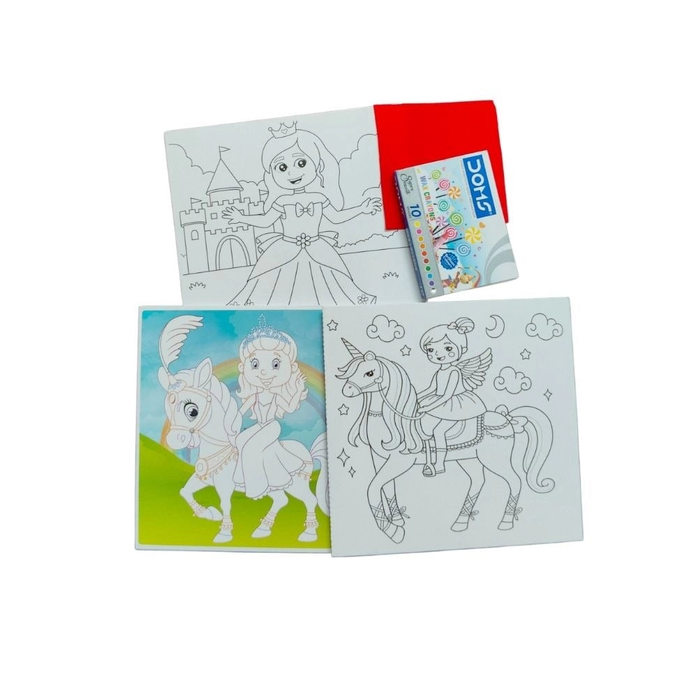 Assorted cardboard Fun With Coloring Board-Princess for 3+ years learning shapes, perfect for home & school art activities