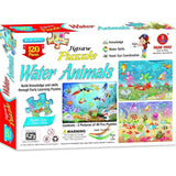 Assorted cardboard water animals jigsaw puzzle set for 4+ years, enhances focus, motor skills, and creativity