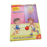 Assorted color plastic basketball set with hanging board & needle, ideal for kids 3+ years old