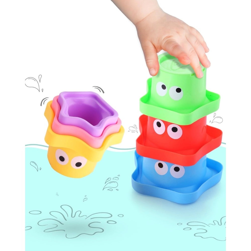 Assorted color, plastic Monster Stacking Cup for kids 5+ years, developing motor skills and spatial cognition through play