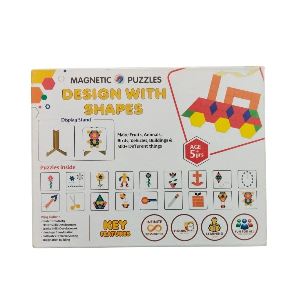 Magnetic cardboard puzzle, educational toy for kids 3+ years, building imaginative creations
