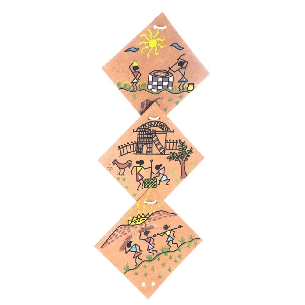 Assorted cardboard Indian art toy enhances creativity, culture awareness for 5+ year-olds