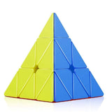 Assorted plastic 3x3 speed Triangle Pyraminx Puzzle Cube, ideal for children 5+ years old. Stickerless design with corner cutting mechanism