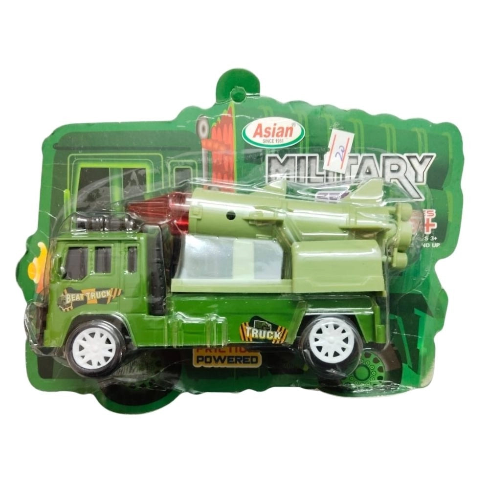 Agni Missile Launcher Military Truck plastic toys for kids aged 1+ years, assorted colors on display