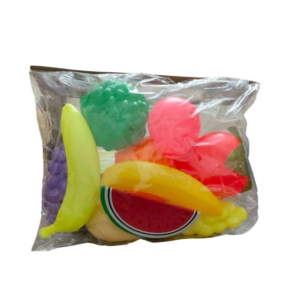 Assorted plastic fruit toy set (11 pcs) for role-play & learning colors, suitable for 1+ years