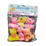 Assorted rubber Bears & Dogs Chu Chu Toys for 6+ months play, stimulates senses during bath time