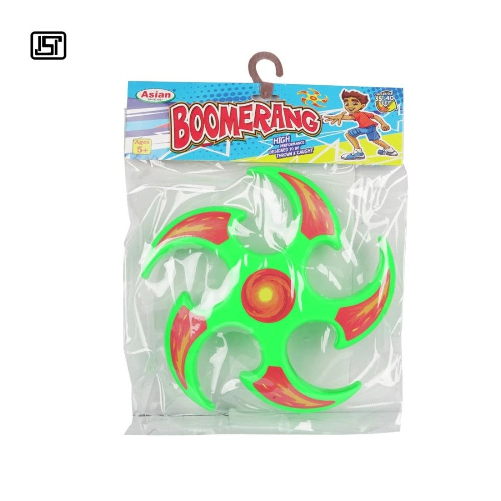 Assorted color plastic boomerang disks (Pack of 3) for fun & play for kids aged 5+ years