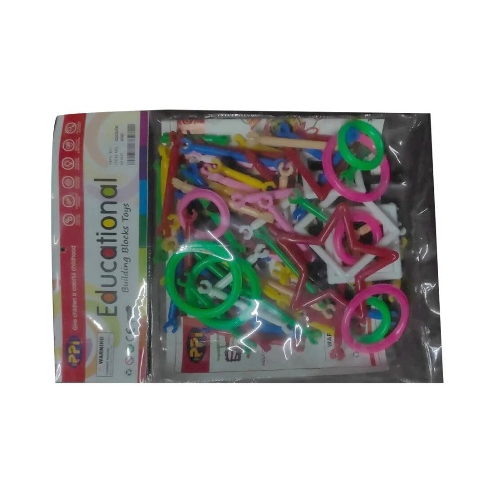 Assorted plastic stick blocks for creative play and building skills, suitable for children aged 3+ years