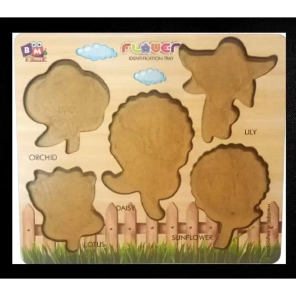Assorted wooden flowers puzzles for toddlers' education & learning development