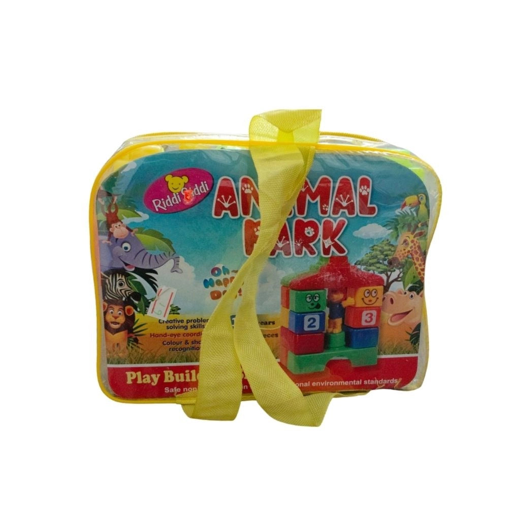 Assorted plastic animal block set, ideal for 3+ years old promoting fine motor skills, imagination, and logical thinking