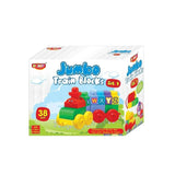 38 Pcs Jumbo Train Blocks – Red & Blue Plastic Educational Toy Set