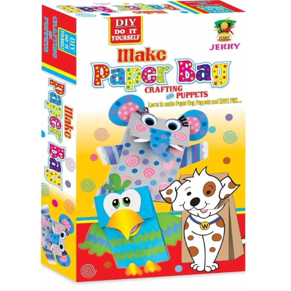 Assorted color, paper craft set for creative toys (5+ years). Make paper bag puppets