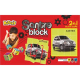Assorted cardboard 2-in-1 Santro puzzle & blocks for educational play (3+ years), promoting stability & intelligence development