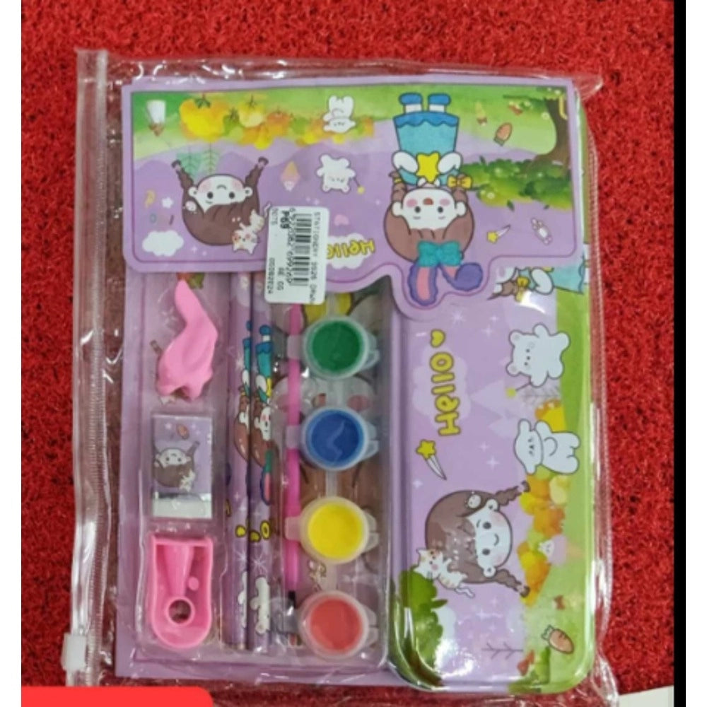 Assorted metal princess pencil box set for kids, packed with favorite cartoon characters, ideal school supply gift (3+ years)