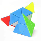 Assorted plastic pyramid cube puzzle (3x3), perfect for enhancing memory and creativity in kids aged 5+ with triangle pyraminx design & advanced corner cutting mechanism