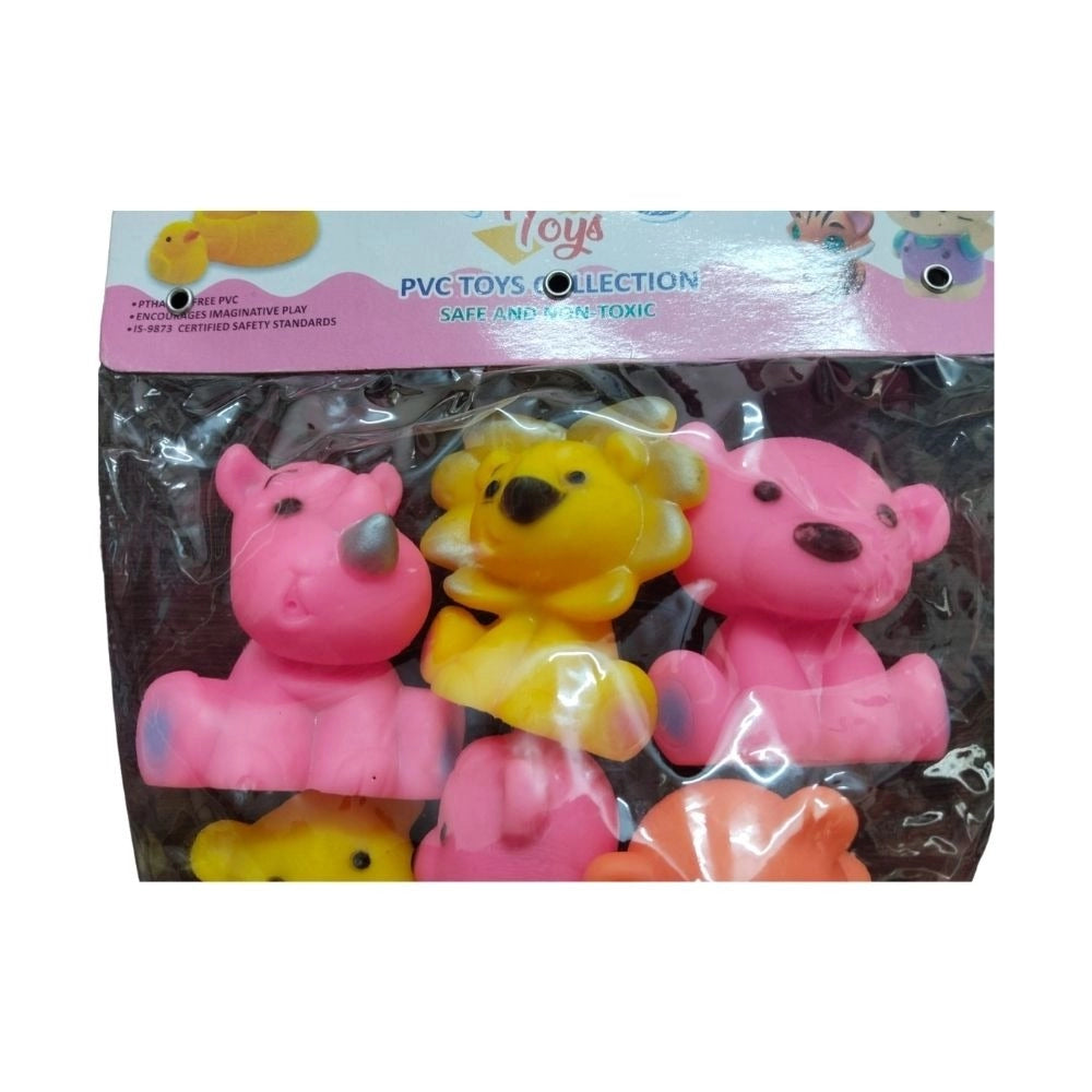 Assorted rubber Bears & Dogs Chu Chu Toys for 6+ months. Interactive bath toys promote sensory development