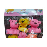 Assorted rubber Bears & Dogs Chu Chu Toys for 6+ months. Interactive bath toys promote sensory development
