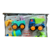 Assorted plastic truck construction toys for 1+ years, hunky design for easy grasping, promotes hand-eye coordination & imaginative play