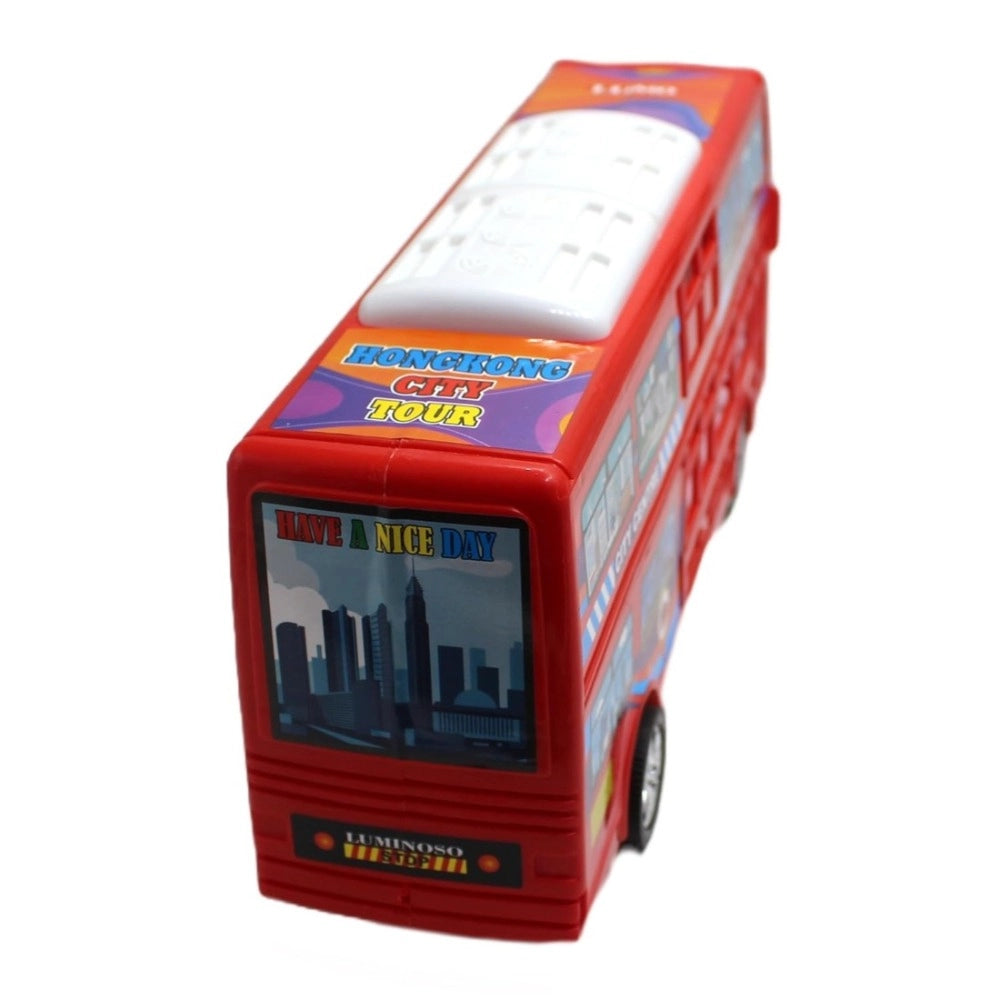 Assorted color, plastic double-decker London Bus toy for kids aged 5+, boosts hand-eye coordination