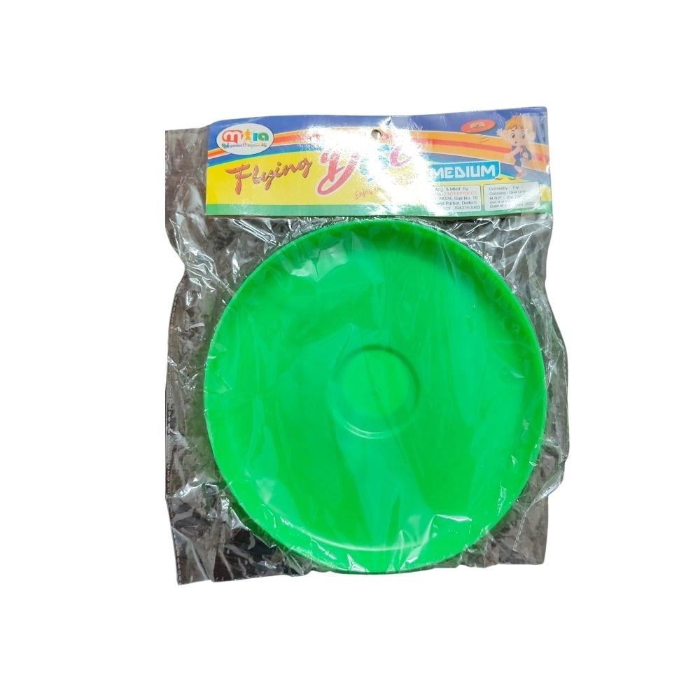 Assorted color plastic frisbees, perfect for outdoor play (age 1+ years)