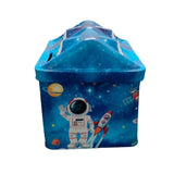 Assorted metal house bank toy for kids aged 1+ years, ideal for teaching savings with lock and key