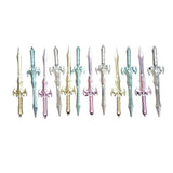 12 PCS Star Style Plastic Swords - Colorful novelty stationery set.