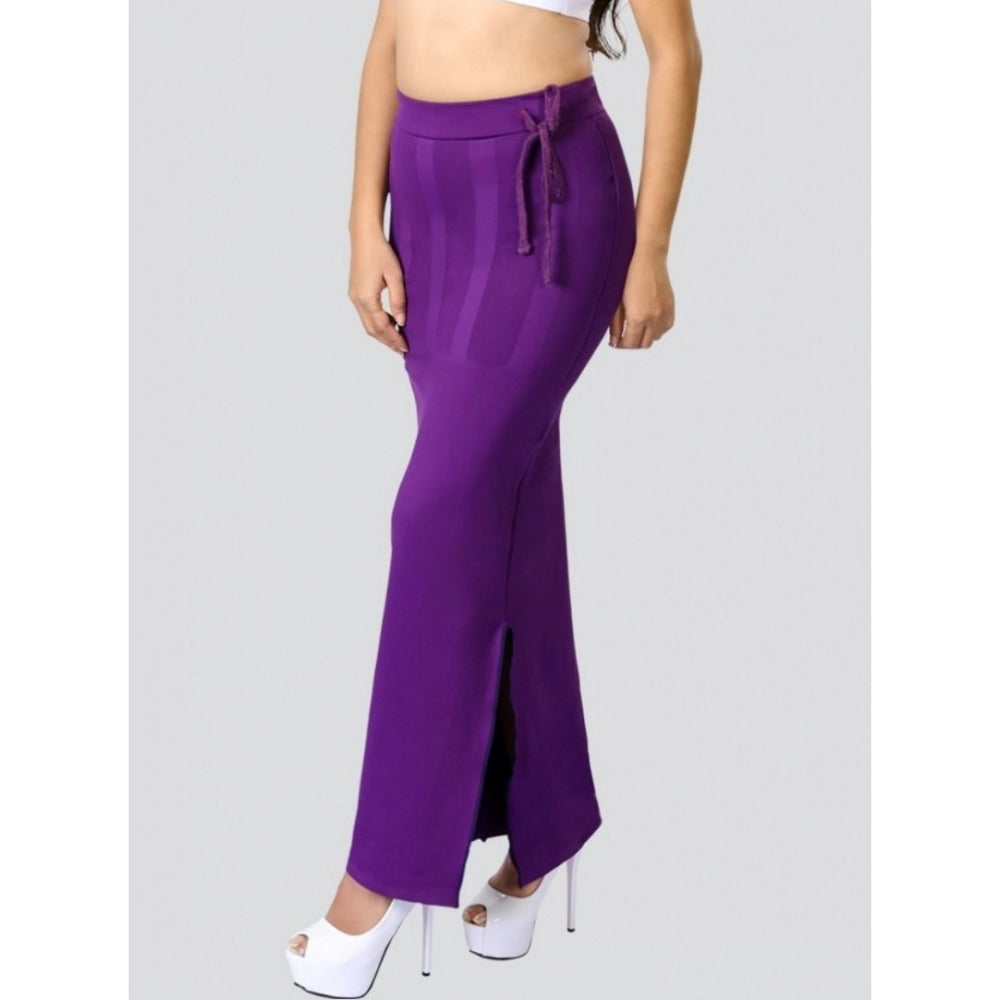 Purple 4D stretch saree shapewear for women, solid pattern
